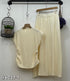 Knitted Round Neck Sleeveless Tops With Skirts